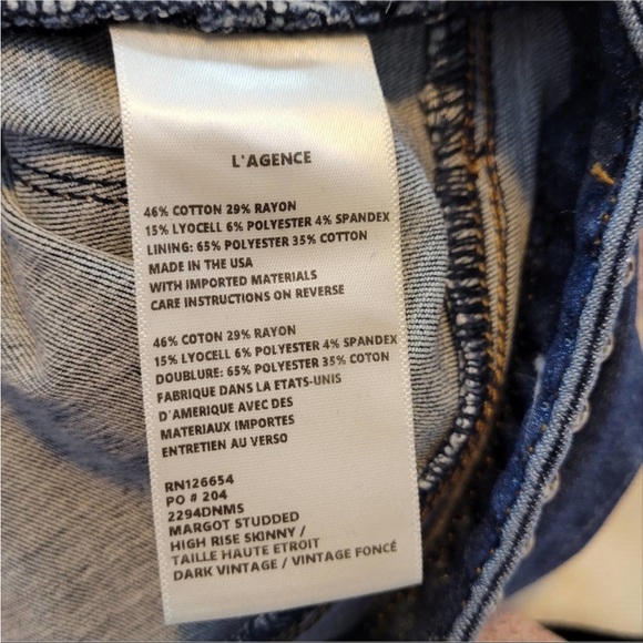 L’Agence Margot Studs Dark Vintage High Rise USA - Picture 8 of 8